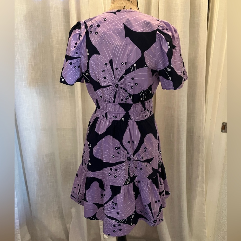 NWOT Anthropologie The Somerset Mini in Lilac Navy Floral Dress S - Picture 7 of 9